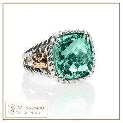 Anello Nodi intreccio pietra quadrata